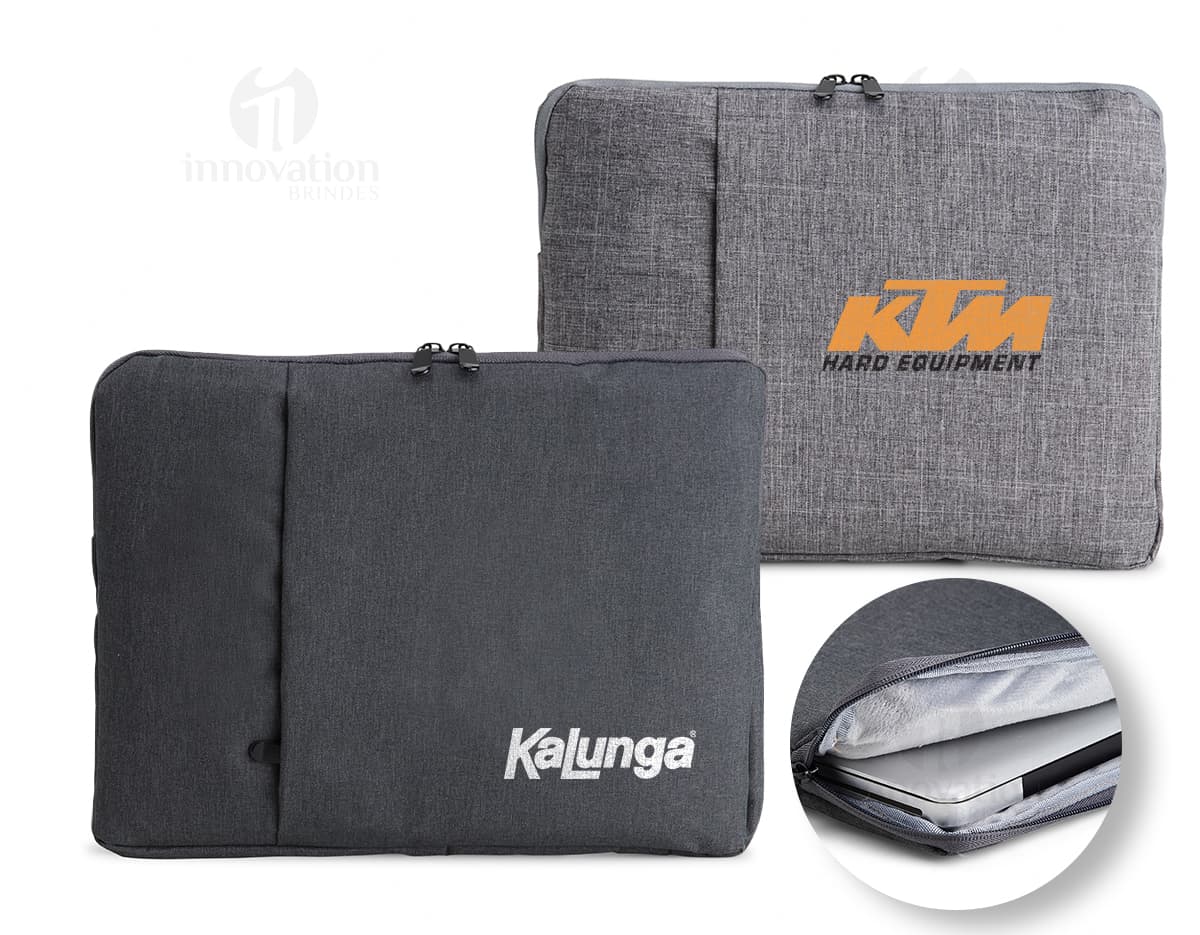 Pasta de couro preta para tablet e notebook 14, com fivela de metal, estilo moderno e elegante. Ideal para transporte e armazenamento de dispositivos e acessórios.