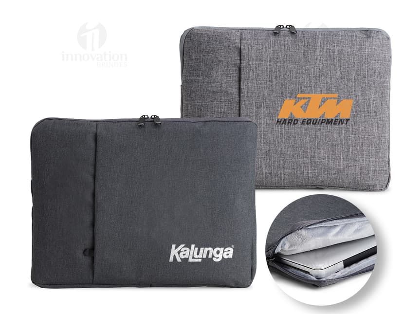 Pasta de couro preta para tablet e notebook 14, com fivela de metal, estilo moderno e elegante. Ideal para transporte e armazenamento de dispositivos e acessórios.