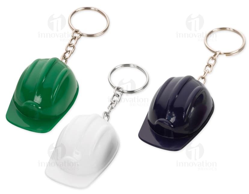 Chaveiro Capacete EPI Plástico: Chaveiro em formato de capacete de segurança feito de plástico.