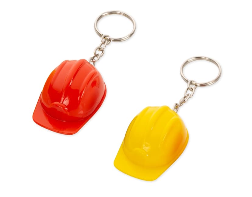 Chaveiro Capacete EPI Plástico: Chaveiro em formato de capacete de segurança feito de plástico.