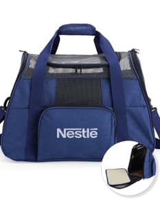 Bolsa para transporte de pets em nylon marrom - Perfeita para transportar seu pet com conforto e segurança em viagens e passeios. Moderna, elegante e prática. Compre já!