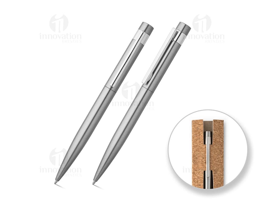 Esferográfica em aço inox de alta qualidade - Perfeita para o seu escritório! Design sofisticado e durabilidade, ideal para quem busca praticidade e estilo. Adquira já a sua!