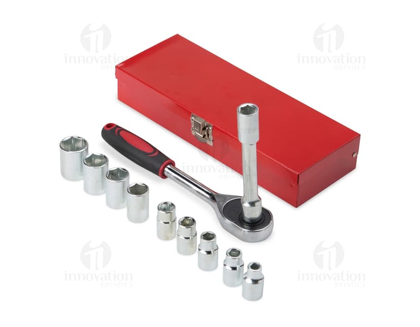 Kit de ferramentas de 12 peças em metal, incluindo chave de fenda ajustável, chave de fenda, alicate, chave de fenda elétrica, chave de fenda de fenda, várias chaves de boca e outras ferramentas. Ideal para uso em construções, reparos domésticos e na indústria.