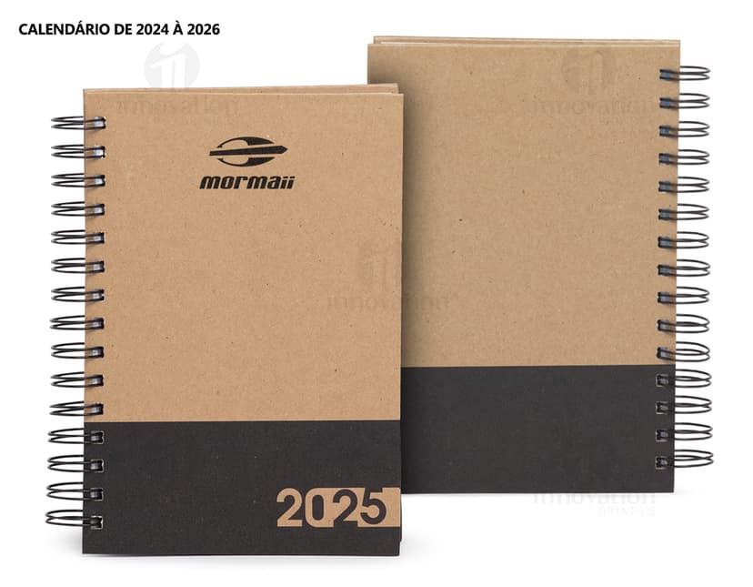 Notebook de papel em branco, vazio para anotações, com design de agenda diária 2025. Objeto de escritório, material de papelaria antigo e vintage, com textura listrada, espaço para escrever e desenhar. Perfeito para estudos, trabalho e lembretes.