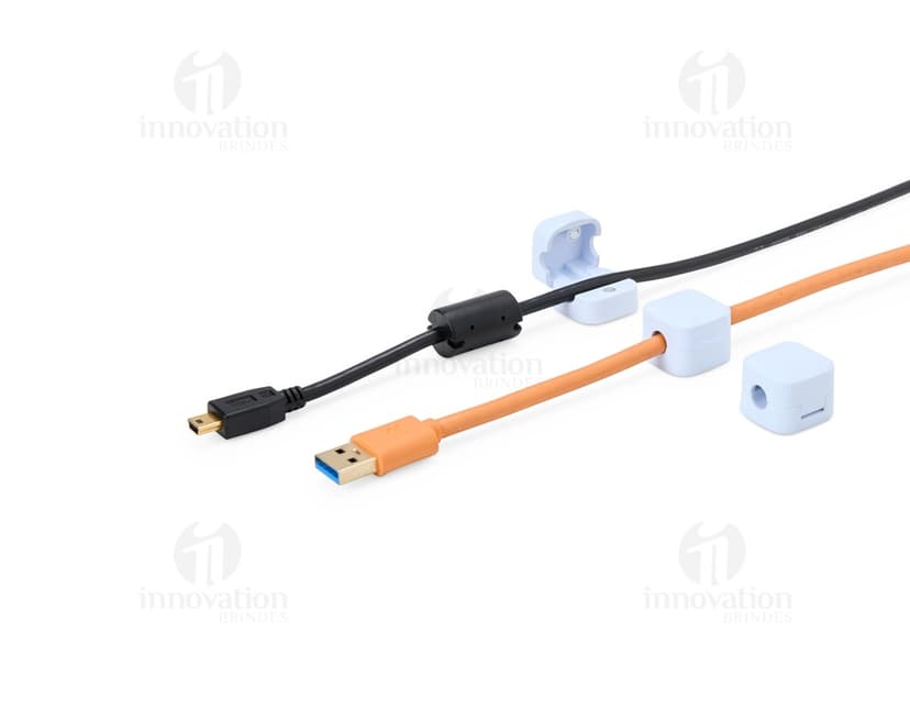 Kit organizador de cabos com várias cores e tamanhos diferentes.