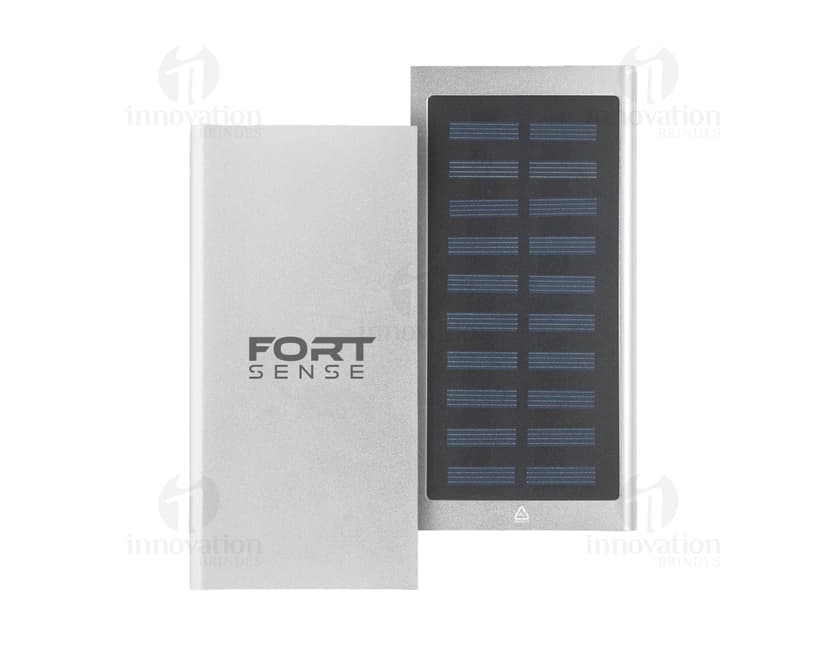 Bateria portátil em alumínio de 8.000 mAh.