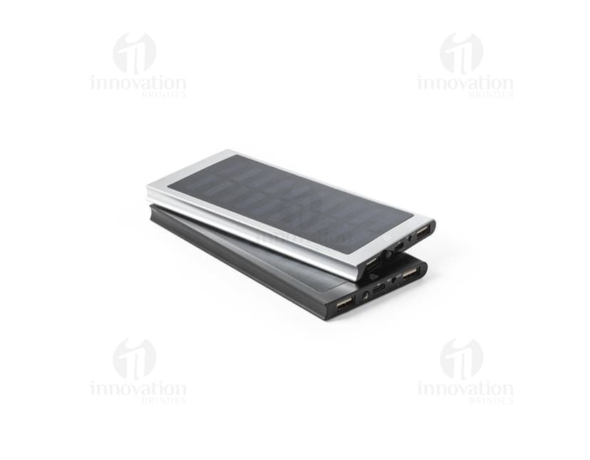 Bateria portátil em alumínio de 8.000 mAh.