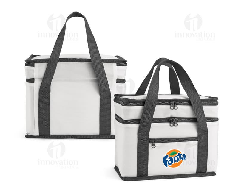 Bolsa Térmica com 2 compartimentos, ideal para transportar alimentos e manter a temperatura.