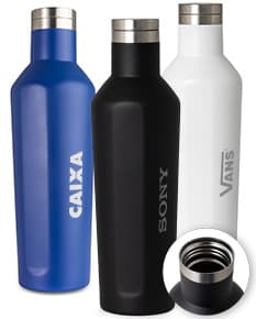 Garrafa Térmica 520ml na cor azul com tampa rosqueável e design moderno.
