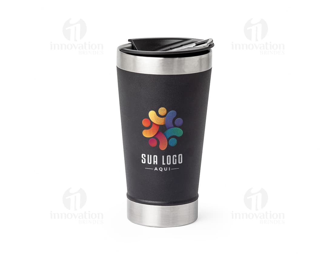 Copo térmico de 500ml com abridor.
