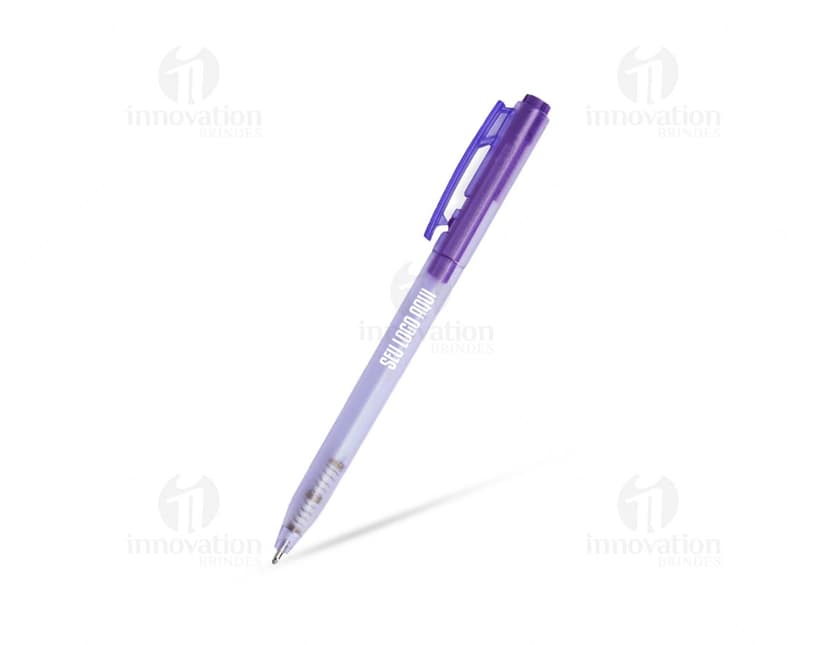 Caneta plástica colorida e vibrante, com design moderno e limpo. Perfeita para uso no escritório, escola ou em casa.