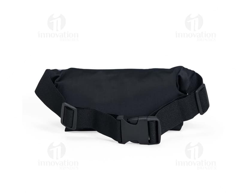 Pochete esportiva lycra preta de couro para transporte de objetos durante atividades esportivas, feita de material resistente e prática para guardar objetos pequenos.