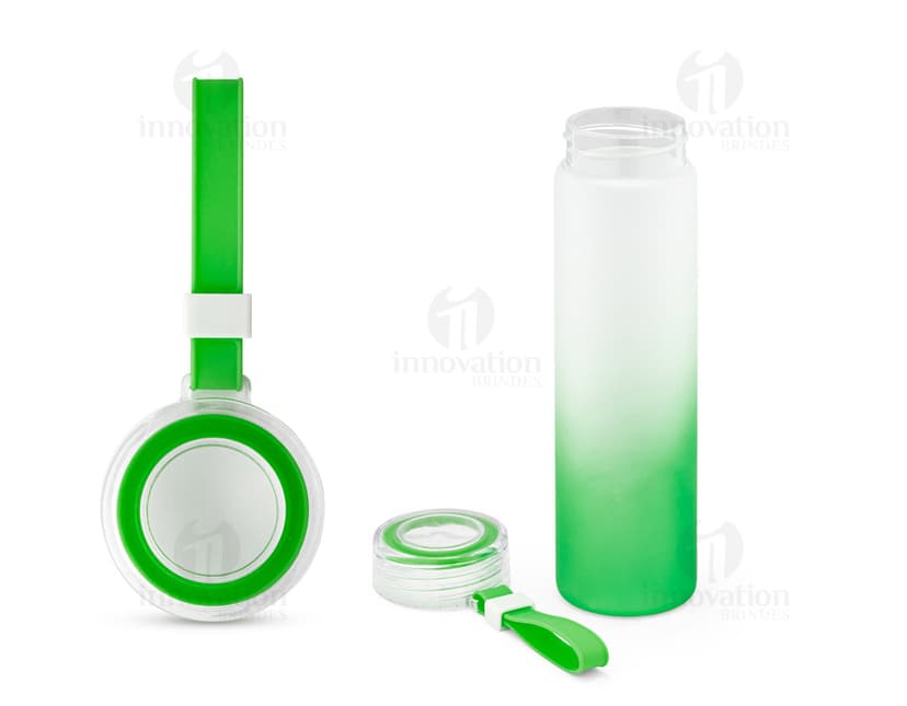 Squeeze de vidro borossilicato com capacidade de 470ml.