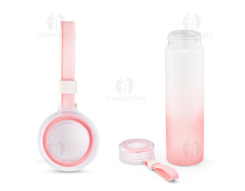Squeeze de vidro borossilicato com capacidade de 470ml.