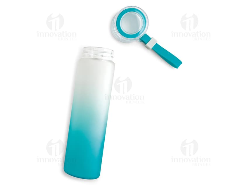 Squeeze de vidro borossilicato com capacidade de 470ml.