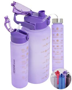 Garrafa Inox 450 ml com Infusor em fundo branco.