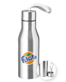 Garrafa de Inox de 500ml transparente, vazia e com tampa. Ideal para armazenar líquidos, como água, sucos ou bebidas alcoólicas. Design elegante e prático, perfeito para festas, celebrações ou uso diário.
