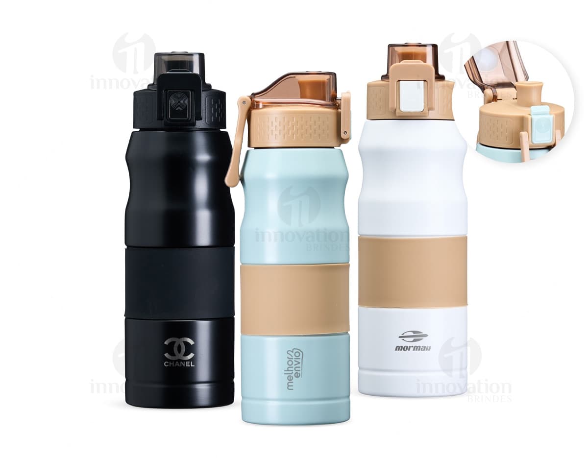 Squeeze Térmica 450ml em destaque em fundo branco.