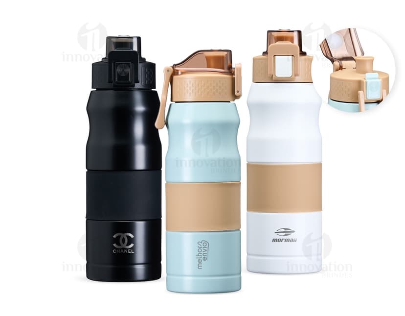 Squeeze Térmica 450ml em destaque em fundo branco.