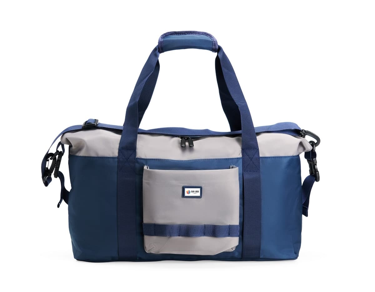Bolsa Esportiva de Nylon 18 Litros em cor preta com alça ajustável e zíper.
