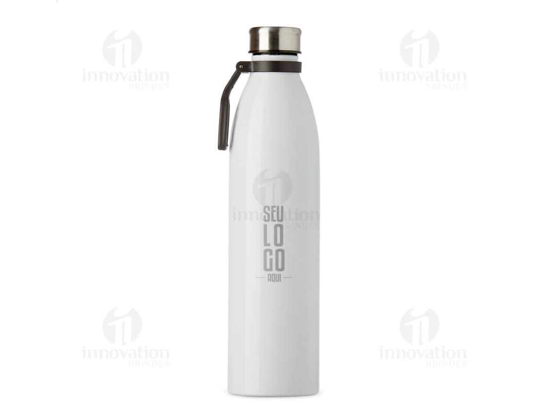Garrafa de Inox com capacidade de 1,1 litros.