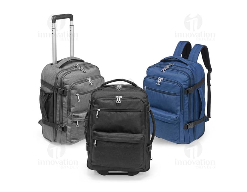 Mochila Poliéster 17 Litros em cor cinza, ideal para transportar objetos e pertences com espaço interno amplo e alças acolchoadas para maior conforto ao carregar.