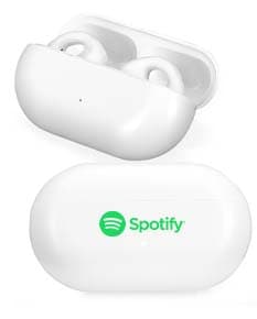 Fone de ouvido Bluetooth preto com almofadas acolchoadas e botões de controle de volume.