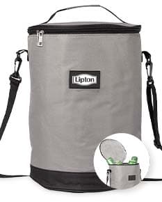 Bolsa Térmica 18 Litros com alça de transporte e zíper na cor azul, ideal para manter alimentos e bebidas refrigerados por mais tempo.