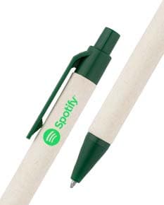 MILINK Esferográfica produzida através de pacotes de leite reciclado com escrita em azul