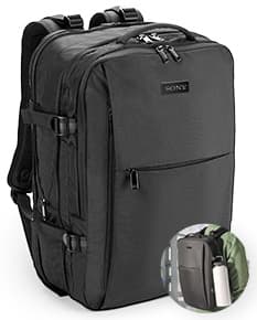 DALLAS PLATE Mochila de viagem em poliéster reciclado 600D de alta densidade com placa para gravação e bolso para notebook 173 29 L