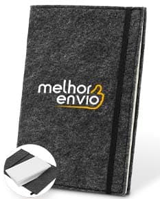 BALDWIN Caderno A5 com capa em feltro 100 reciclado com 160 páginas pautadas recicladas