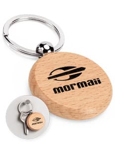 STEWIE ROUND Chaveiro redondo em madeira de faia
