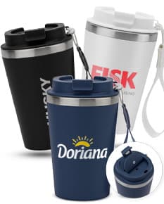 SPITZ Copo de viagem em aço inoxidável 90 reciclado com parede dupla e acabamento em mate 460 mL