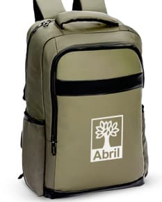 Mochila de couro sintético preta com capacidade de 21 litros, moderna e elegante, ideal para viagens e uso diário. Possui alça de transporte, fecho com zíper e compartimento para armazenamento de tecnologia.