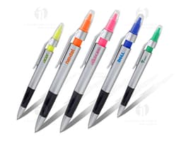 Caneta plástica com marca texto para facilitar sua organização no escritório ou nos estudos. Feita com material resistente e