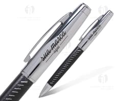 Caneta de metal 47 - Ideal para escrita de negócios e estudos. Design moderno em metal cromado com ponta que proporciona uma