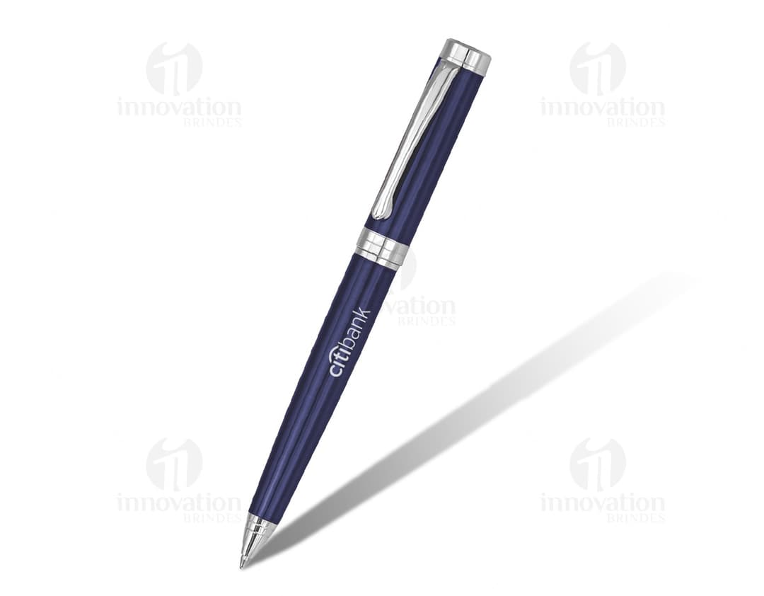 Caneta de metal elegante e sofisticada, perfeita para o ambiente de escritório, assinaturas e para uso escolar. Feita com