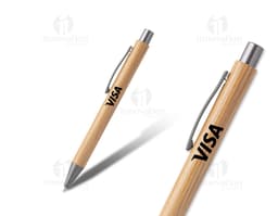 Caneta esferográfica de bambu: ideal para escrita suave e design sustentável. Perfeita para uso diário no escritório, na
