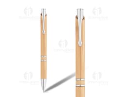 Caneta esferográfica de bambu: ideal para escrita e desenho em papel. Sua ponta fina garante traços precisos e suaves.