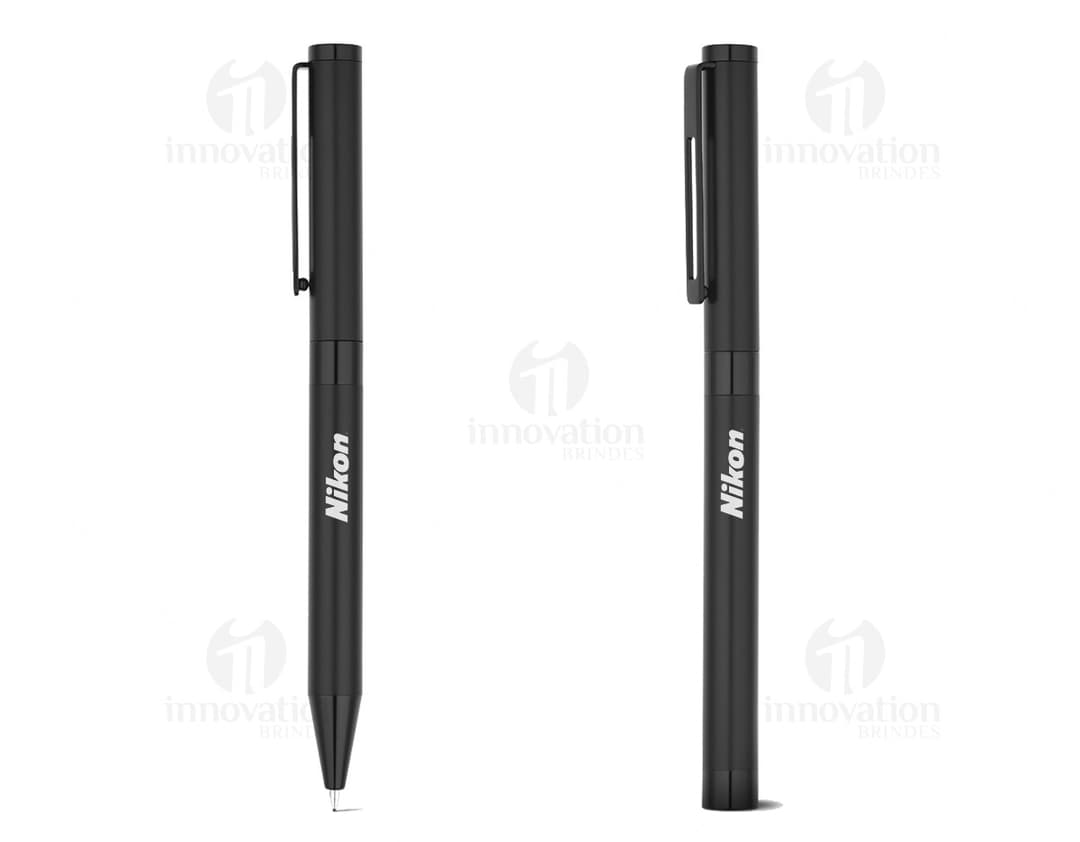 Conjunto de esferográfica e roller em design moderno e elegante. Perfeito para escrita no escritório ou em casa. O