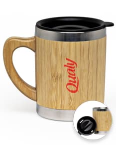 Caneca de bambu 300ml, ideal para servir café, chá ou outras bebidas quentes. Feita em bambu, apresenta um design sustentável