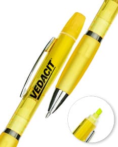 CANETA PLÁSTICA C MARCA TEXTO